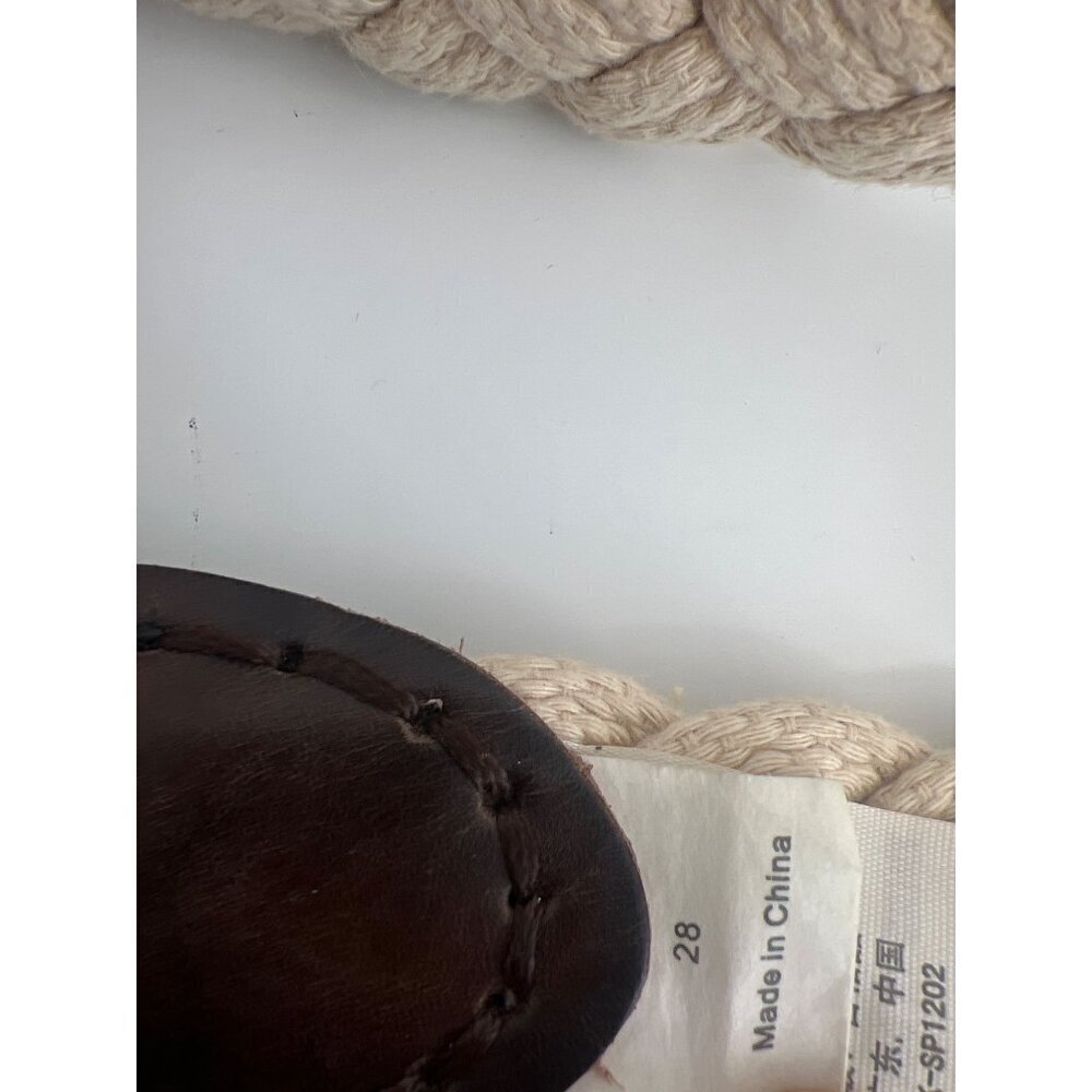 Abercrombie & Fitch Y2K Mens Braided Rope Belt Size 28 Beige Brown - Picture 3 of 3